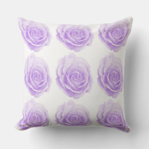 Pretty purple roses pattern throw pillow
