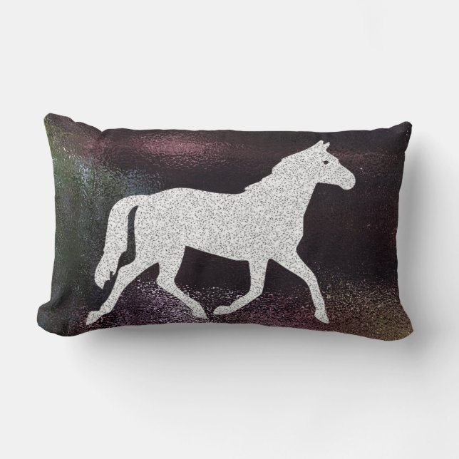 Pretty Purple Shimmering Horse Pillow (Front)
