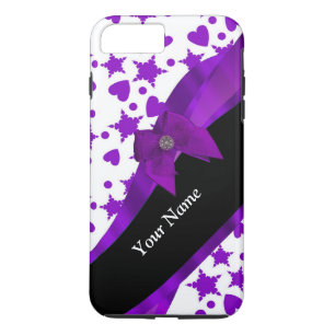 Pretty purple spotty girly pattern personalized Case-Mate iPhone case