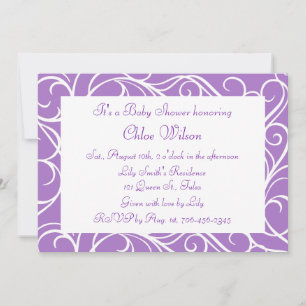 Pretty Purple Swirls Invitation