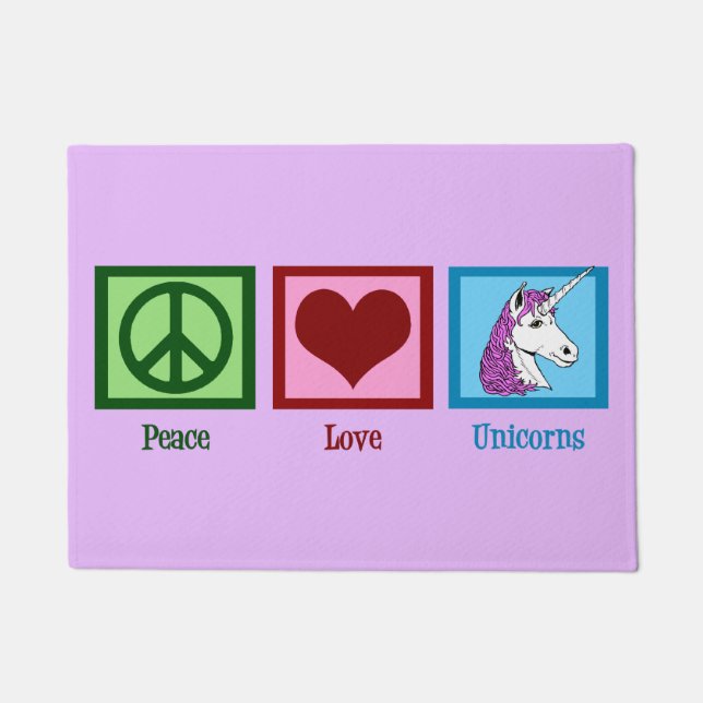 Pretty Purple Unicorn Doormat (Front)