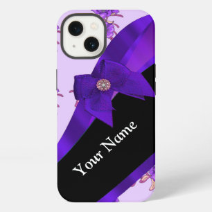 Pretty purple vintage floral flower pattern iPhone 13 case