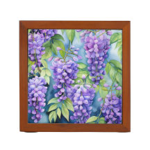 PRETTY PURPLE WATERCOLOR WISTERIA BLOOMS