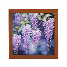 PRETTY PURPLE WATERCOLOR WISTERIA BLOOMS