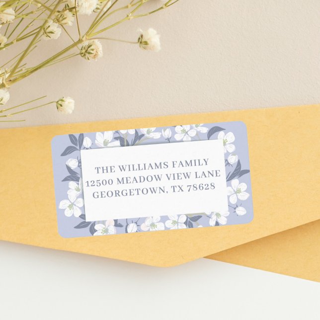 Pretty Purple White Floral Easter Return Address Label (Creator Uploaded)