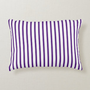 Pretty Purple White Vertical Stripes Accent Pillow