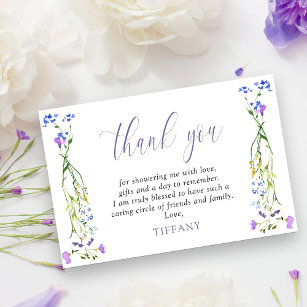 Pretty Purple Wildflower Delicate Floral Thank You Card