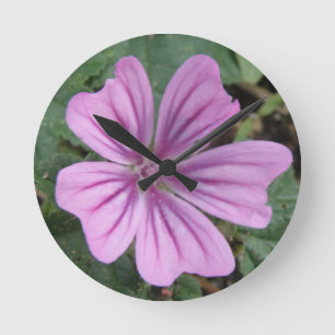 Pretty Purple Wildflower Wall Clock