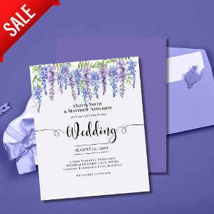 Pretty Purple Wisteria Floral Lace Wedding