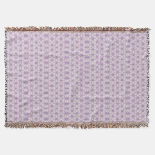 Pretty Purples Geometric Fractal Throw Blanket (Front)