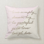 Pretty Quote Polyester Throw Pillow 16" x 16"<br><div class="desc">A pretty throw pillow featuring wise and inspirational quote in faux gold.</div>