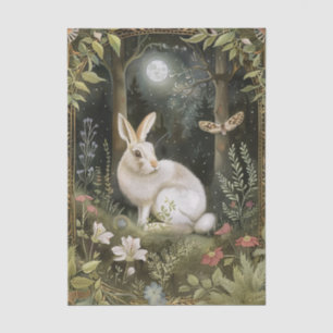 Pretty Rabbit in the Moonlight Illustration Tissue Paper
