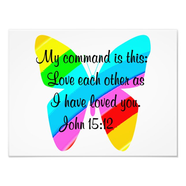 PRETTY RAINBOW BUTTERFLY PHOTO PRINT (Front)