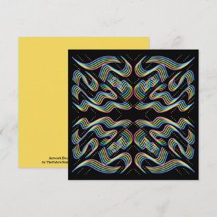Pretty Rainbow Colored Ribbon Rows Pattern Art Card