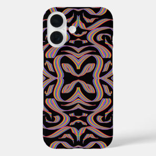 Pretty Rainbow Colored Ribbon Twists Pattern Art iPhone 16 Case