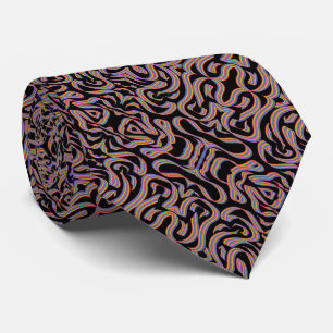 Pretty Rainbow Colored Ribbon Twists Pattern Art Tie