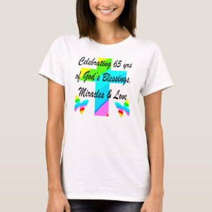 PRETTY RAINBOW CROSS 65TH BIRTHDAY DESIGN T-Shirt