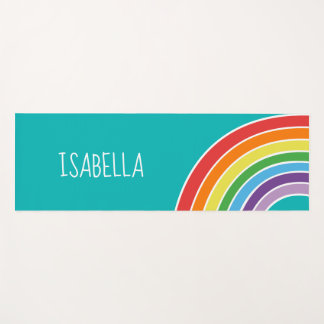 Pretty Rainbow Girls Personalized Yoga Mat