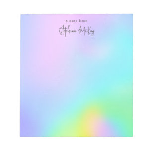 Pretty rainbow gradient personalized notepad
