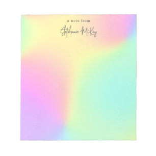 Pretty rainbow gradient personalized notepad