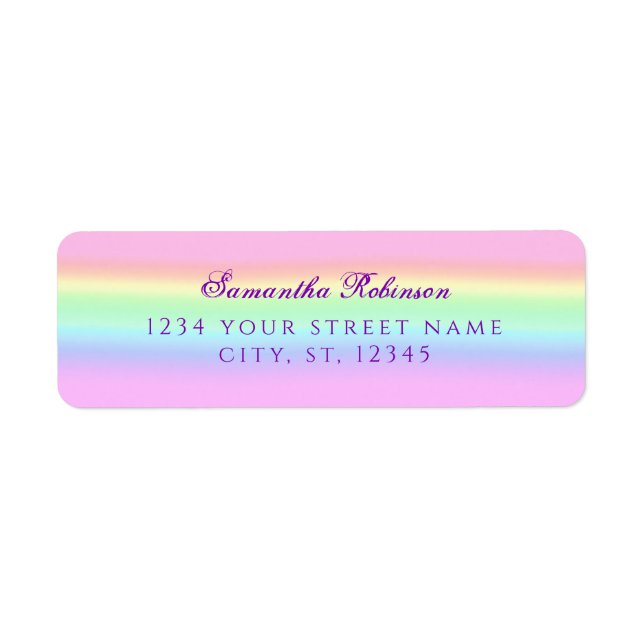 Pretty Rainbow Gradient Return Address (Front)