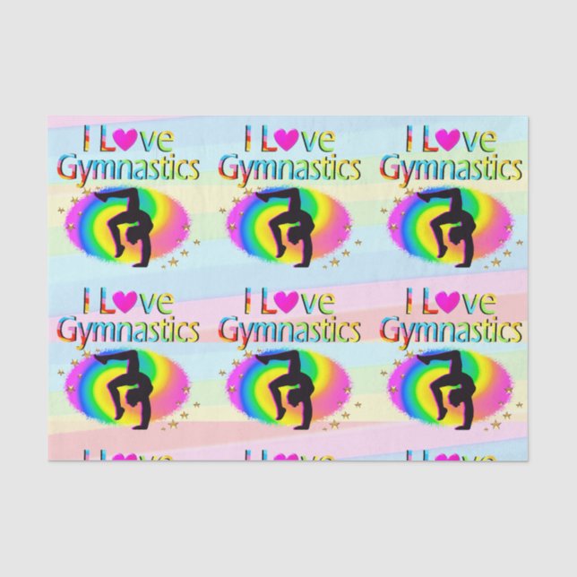 PRETTY RAINBOW I LOVE GYMNASTICS TISSUE PAPER (Front)