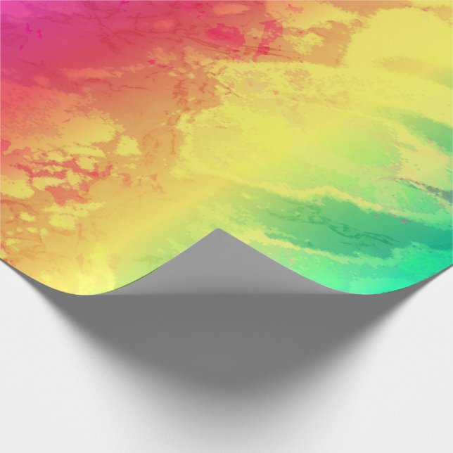 Pretty Rainbow Marble Texture Look Wrapping Paper (Corner)