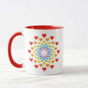 Pretty rainbow of Hearts Mug
