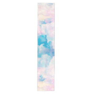 Pretty Rainbow Pastel Clouds Aesthetic design Medium Table Runner