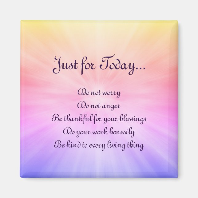 Pretty rainbow Reiki Principles design Magnet (Front)