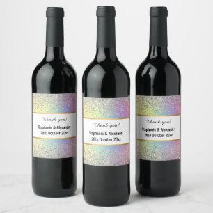 Pretty Rainbow Sparkle CUSTOM Wine Label