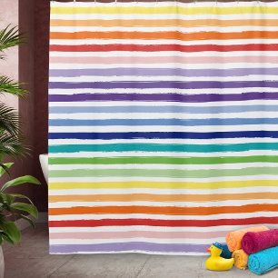 Pretty Rainbow Stripe Pattern Bathroom