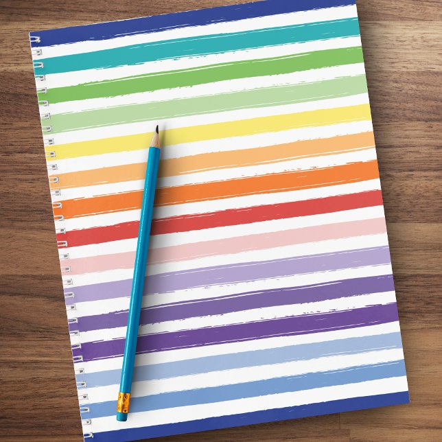 Pretty Rainbow Stripe Pattern School or Office Notebook (Creator Uploaded)