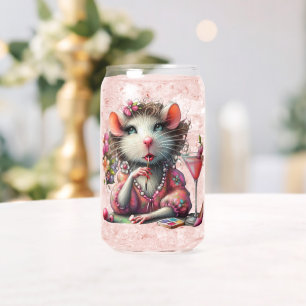 Pretty Rat Lady Having a Martini Contemplating Can Glass