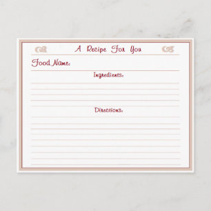 Pretty Recipe Postcard