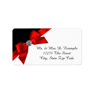 Pretty Red and Black Address Labels