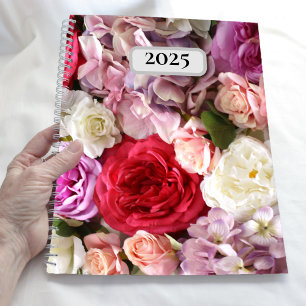 Pretty Red and Pink Flowers Annual Floral Planner