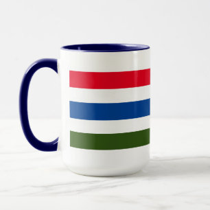 Pretty Red Blue Green Stripe on White Background Mug