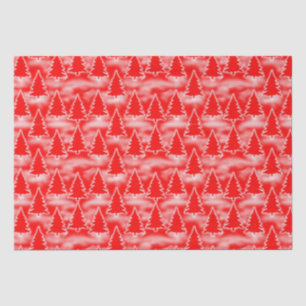 Pretty Red Christmas Trees Tissue Paper