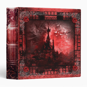 Pretty Red Fantasy Castle Ancient Tome Book Binder