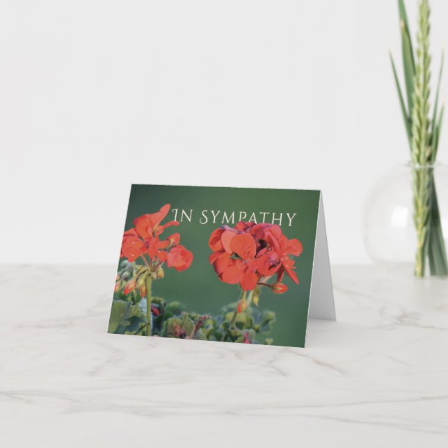 Pretty Red Flower Photo Sympathy Card with Verse (Front)