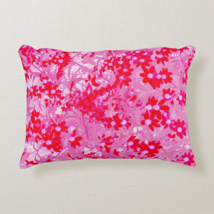 Pretty Red Flowers Accent Pillow