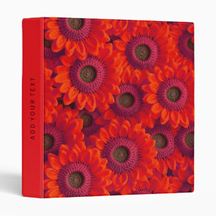 Pretty red flowers pattern binder