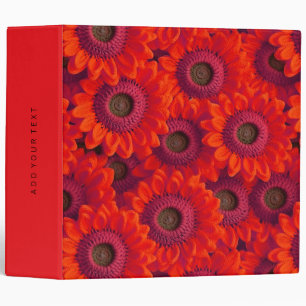 Pretty red flowers pattern binder