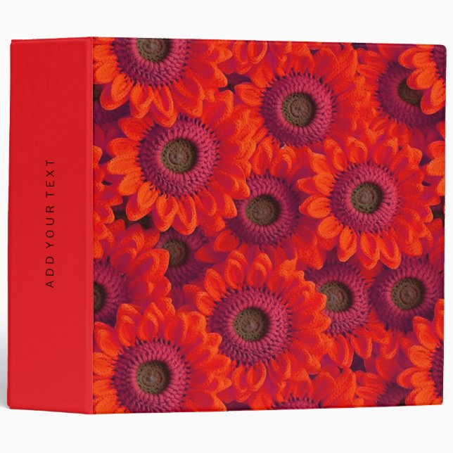 Pretty red flowers pattern binder (Front/Spine)