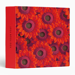 Pretty red flowers pattern binder