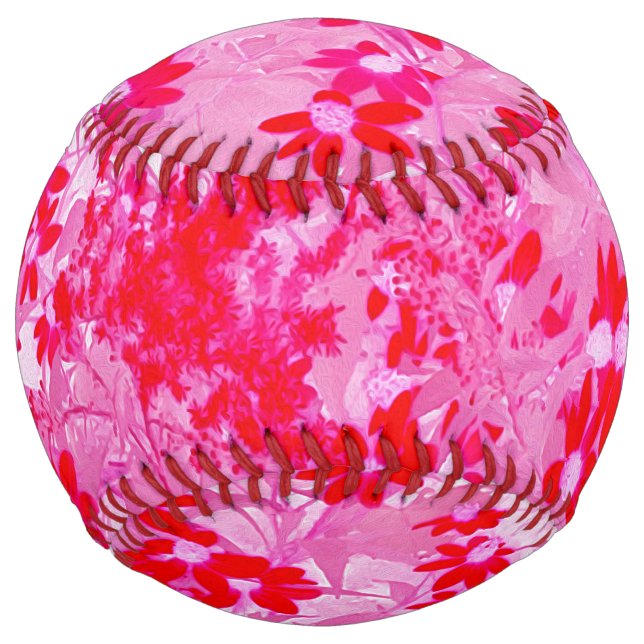 Pretty Red Flowers Softball (Front)