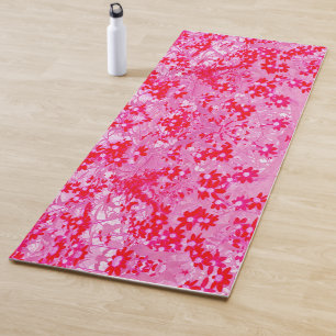 Pretty Red Flowers Yoga Mat
