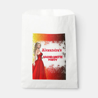 Pretty red girl personalized bachelorette party favour bag
