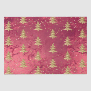 Pretty Red Gold Christmas Trees   Tissue Paper